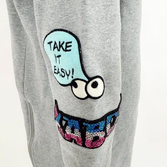 LALABOBO SWEATSHIRT GRAPHIC PATCH SWEATER DRESS GREY COLOR - Picture 5 of 10